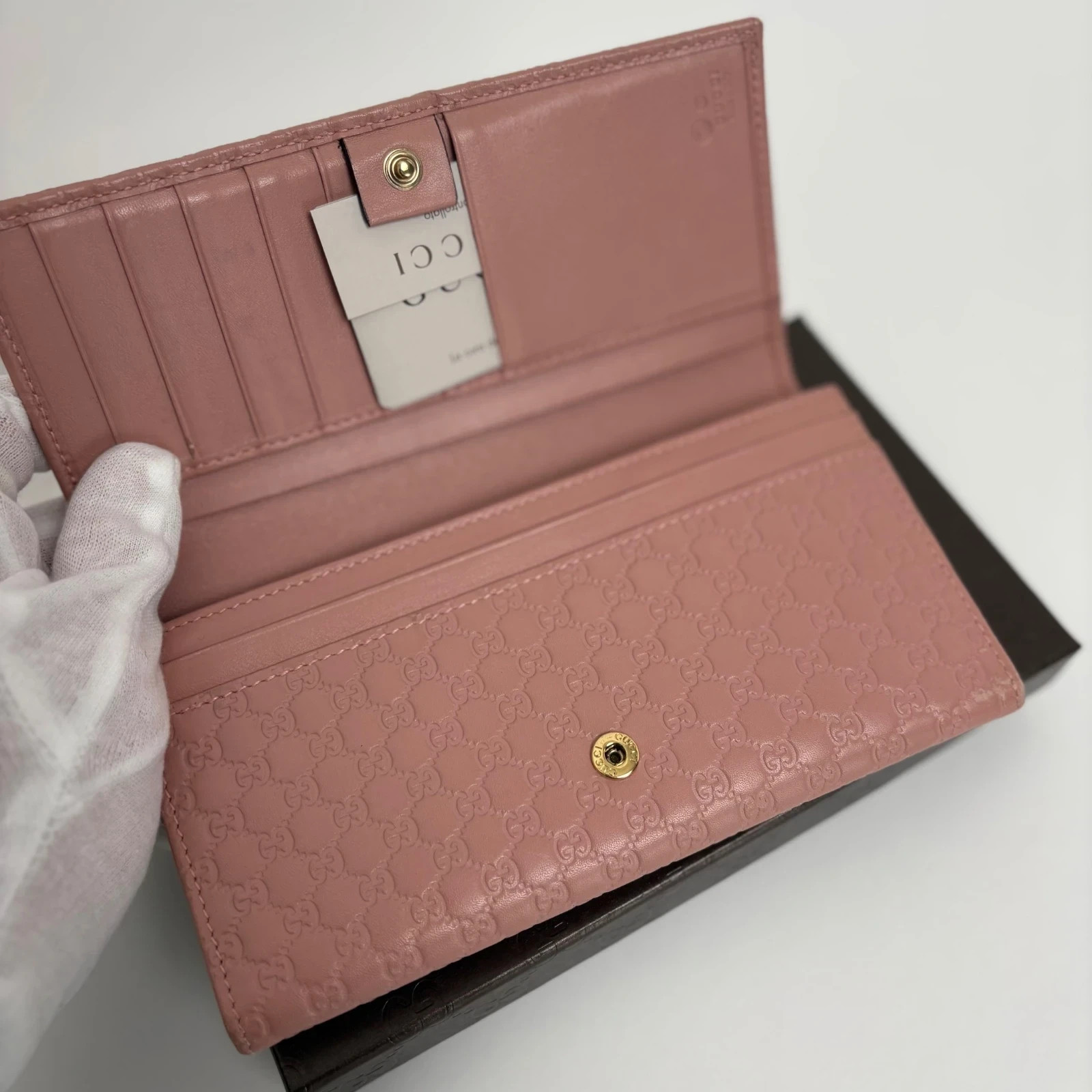Gucci Microguccissima Pink Leather Monogram 'GG' Purse Wallet image 4
