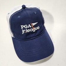 PGA Junior League Blue And White Adjustable Hat Cap Unisex Mesh Kids Size