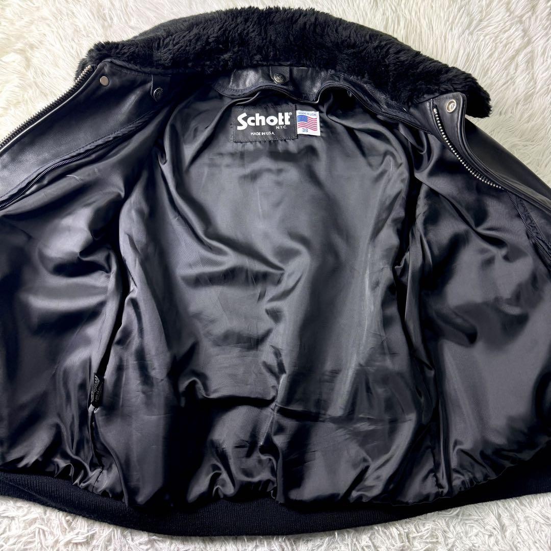 極美品/現行品✨Schott フライトジャケット　G-1 184SM 黒　38 Schott N.Y.C ショット SCHOTT 184SM A-2 レザーフライト