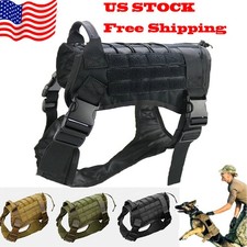 Military Tactical Dog Harness No-pull Heavy Duty MOLLE Training Service Dog Vest