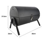 (Black)POENVFPO Charcoal Barbecue Grill Portable Double Sided Metal BBQ Grill