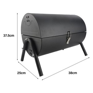 (Black)POENVFPO Charcoal Barbecue Grill Portable Double Sided Metal BBQ Grill