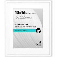Americanflat 13x16 Picture Frame w/ Polished Plexiglass - Use as 9x12 w/ Mat