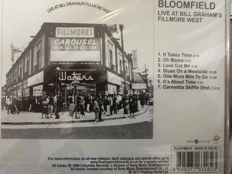 MIKE BLOOMFIELD - Live At Bill Graham's Fillmore West CD 2017 BRAND NEW! - Image 2 of 2