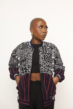 Handmade Unisex African Print Bomber Jacket  Zip-Up Statement Jacket