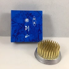 Japanese 1.75"D Ikebana Kenzan Brass Needle Flower Holder Pin Frog Made in Japan