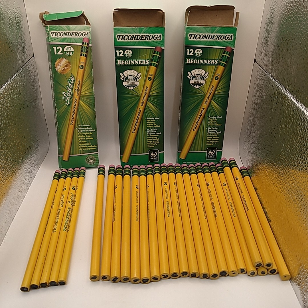 Ticonderoga Pencils Kids Laddie 5pc & Beginners 22pc W/ Erasers Mixed Lot Of 27-image