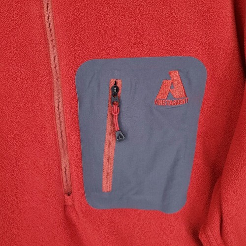 Eddie Bauer Sweater Mens Xl First Ascent Red 1/4 Zip Fleece Long Sleeve Jacket - Picture 8 of 10