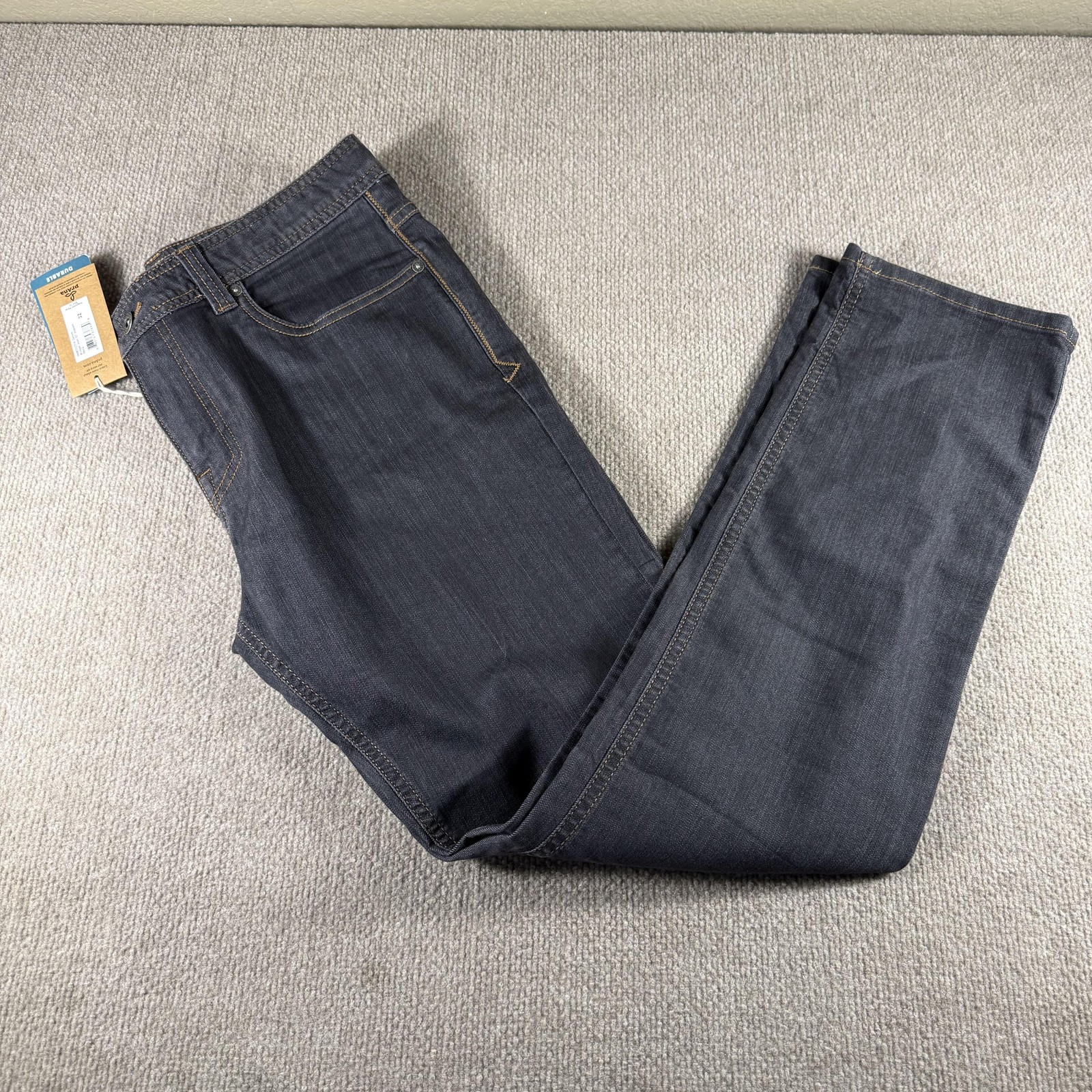 Mens 32x32 Gray Slim Fit Straight Leg Stretch Denim