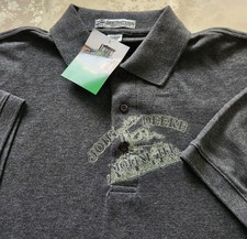 John Deere Destinations Polo Shirt Mens Medium Short Sleeves Gray Graphic NWT