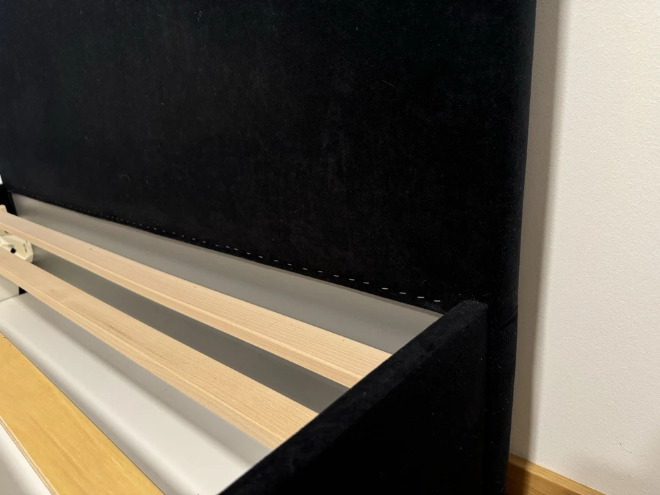 Bett mit Bettkasten 140 x 200 cm schwarz - Bild 3 von 4