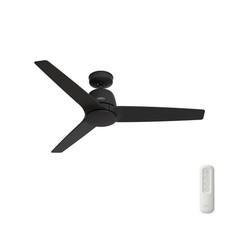 Hunter Fan 52 inch Matte Black Indoor Ceiling Fan with Remote and No Light