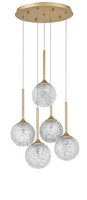 Nova Luce Pendelleuchte Mirano Gold Glas 5X G9 Dimmbar HöHenverstellbar IP20