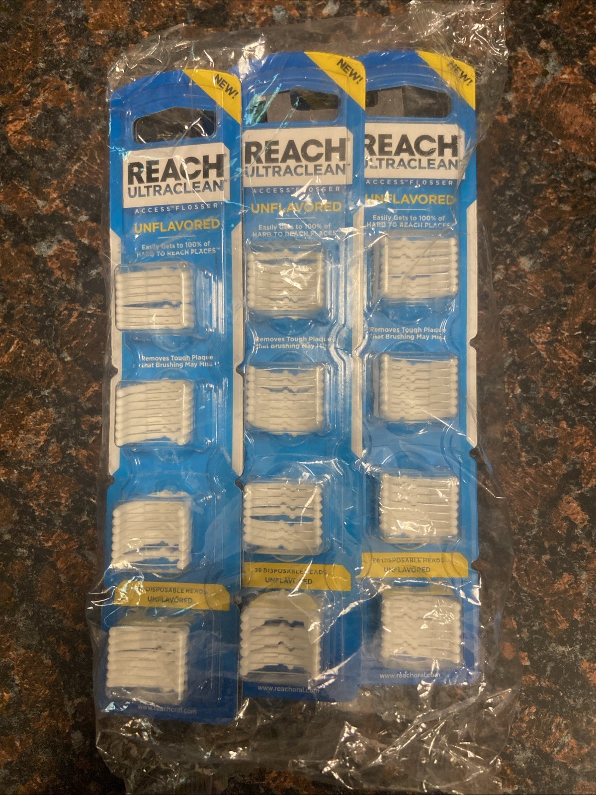 REACH Ultraclean Access Flosser Refill Heads, Unflavored, 28