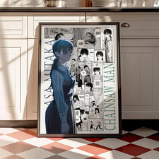 Impresión de póster de hombre motosierra Asa Mitaka, arte de pared de panel manga Csm, decoración de anime
