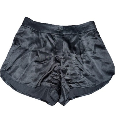 Aritzia Babaton Black Pleated 100% Silk Shorts Women's Size 00