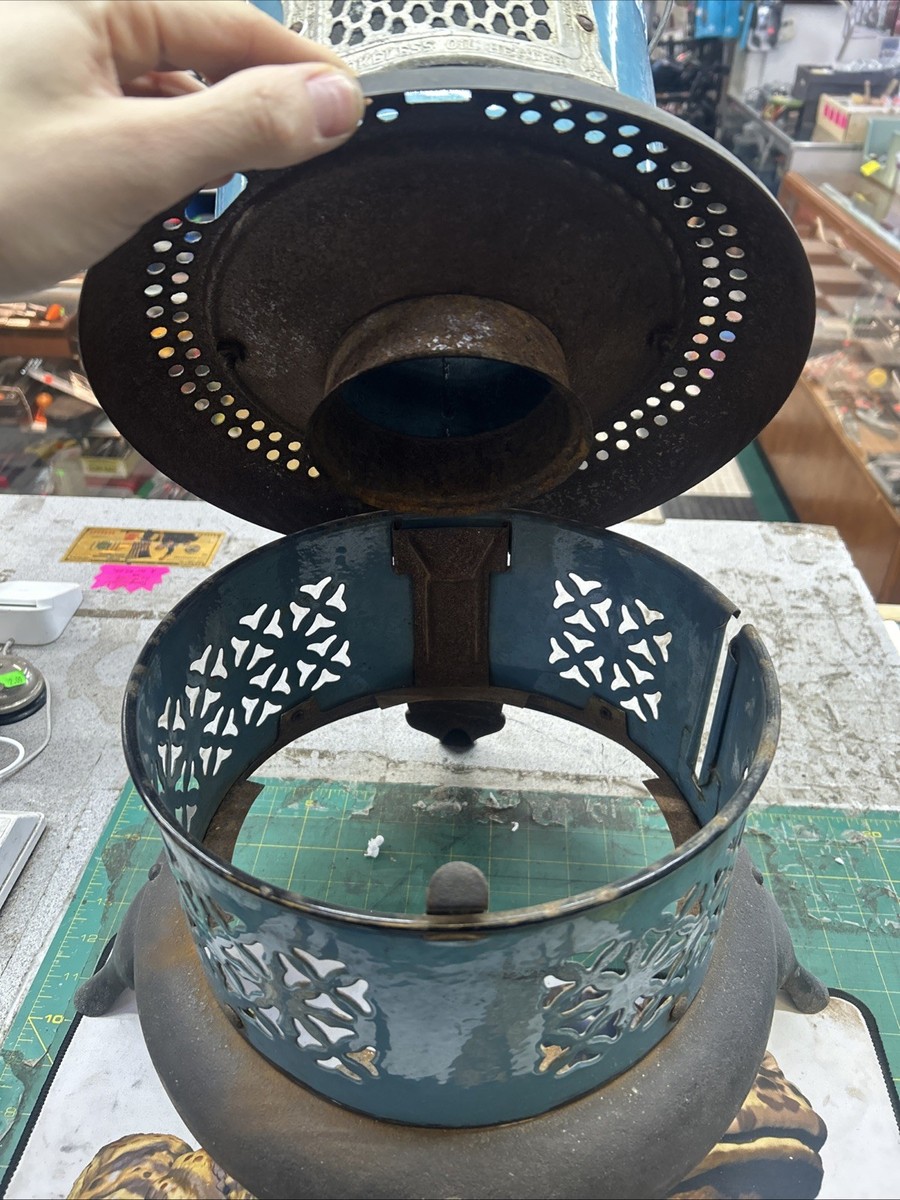 Antique Bright Blue Enamel No. 660 Perfection Oil Heater For Parts