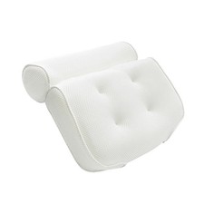 Reusable Bathtub Pillow Non Slip Mesh Spa Pad White Comfortable Neck Support