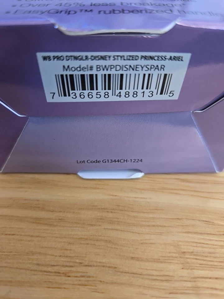 DISNEY PRINCESS ARIEL Limited Edition Wet Brush Pro Hair Detangler Purple New - Image 4 of 4