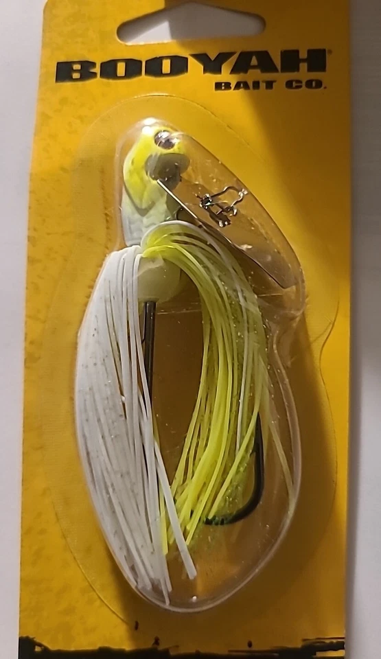 Señuelo de pesca Booyah Melee Bladed Swim Jig 1/2 oz vibrante blanco/chartre Foto 3 de 4