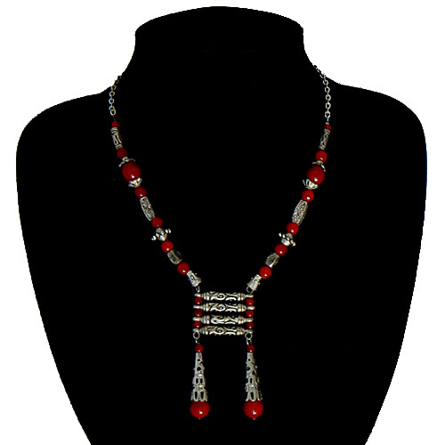 Collier plaqué or pierres argenté