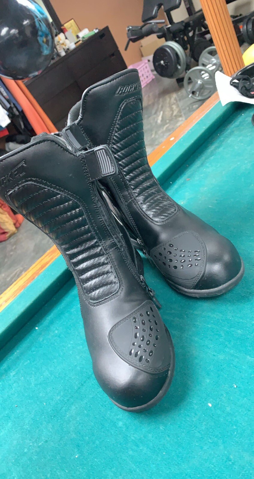 mens motorcycle boots size 10 WORN ONCE eBay