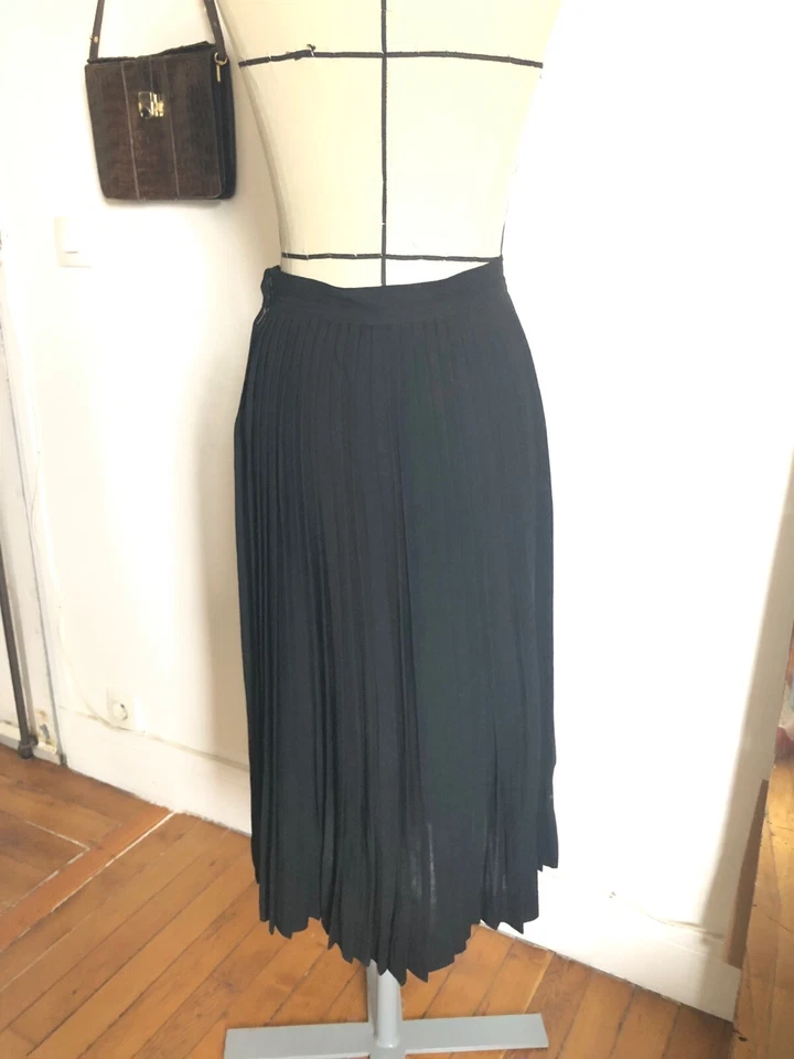 Jupe plissée soleil en laine vintage, Sloat New York, années 40-50 - Photo 2/4