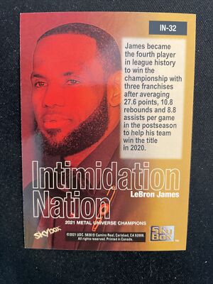 2021 UD Metal Universe Champions Skybox Intimidation Nation IN-32 