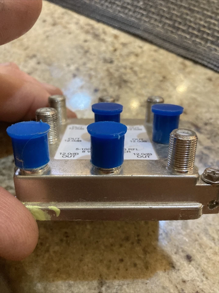 OnQ High Performance 8-Way Cable TV Splitter 363864-01 OTA Coaxial 5-1000M - Image 3 of 3