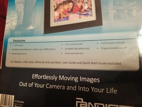Pandigital PI7002AW 7" Digital Picture Frame With Remote up to 4000 Images NEW - Picture 9 of 9