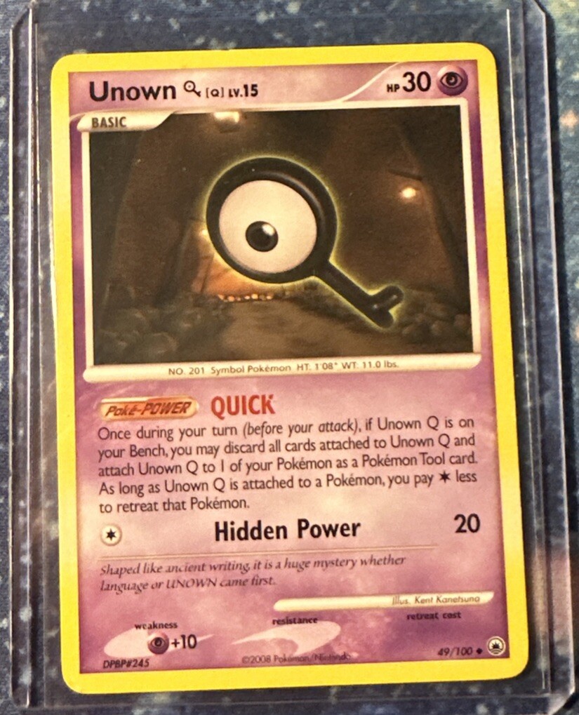 Unown [Q] 49/100 Uncommon Majestic Dawn (2008) Regular Pokemon TCG Card LP