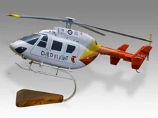 Airbus Helicopters Kawasaki BK117 Child Flight Desk Wood Model Large Scale 1/24