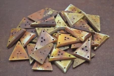 50 PCS BROWN TRIANGLE BUFFALO BONE SEWING BUTTONS 1 1/4"