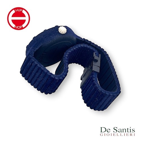 Montre Hip Hop Velvet Touch Bleue: Style Velouté Et Cadran Noir De 40Mm - Bild 3 von 3