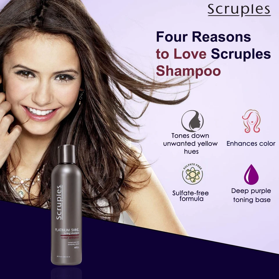 Scruples Platinum Shine Purple/Violet Shampoo, 8.5 Oz - Blonde Hair - Set of 6 - Image 4 of 4