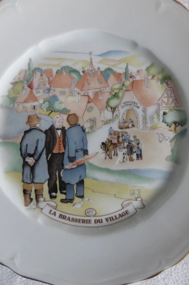assiette porcelaine publicité Kanterbrau la brasserie du village - Photo 2/4