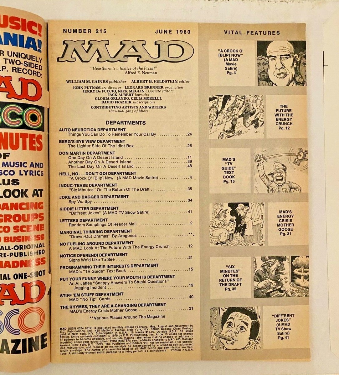 MAD MAGAZINE JUN 80 #215 APOCALYPSE NOW, DIFFERENT STROKES