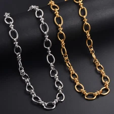 1 piece Stainless Steel Handmade Oval Chain Necklace Bracelet High Quality Big C