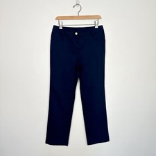 St. John Sport Navy Straight Leg High Rise Trousers Sz 8 Made in USA