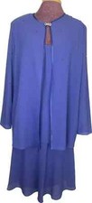 Patra Women's Evening Dress Suit Purple Beaded Layered Size 14