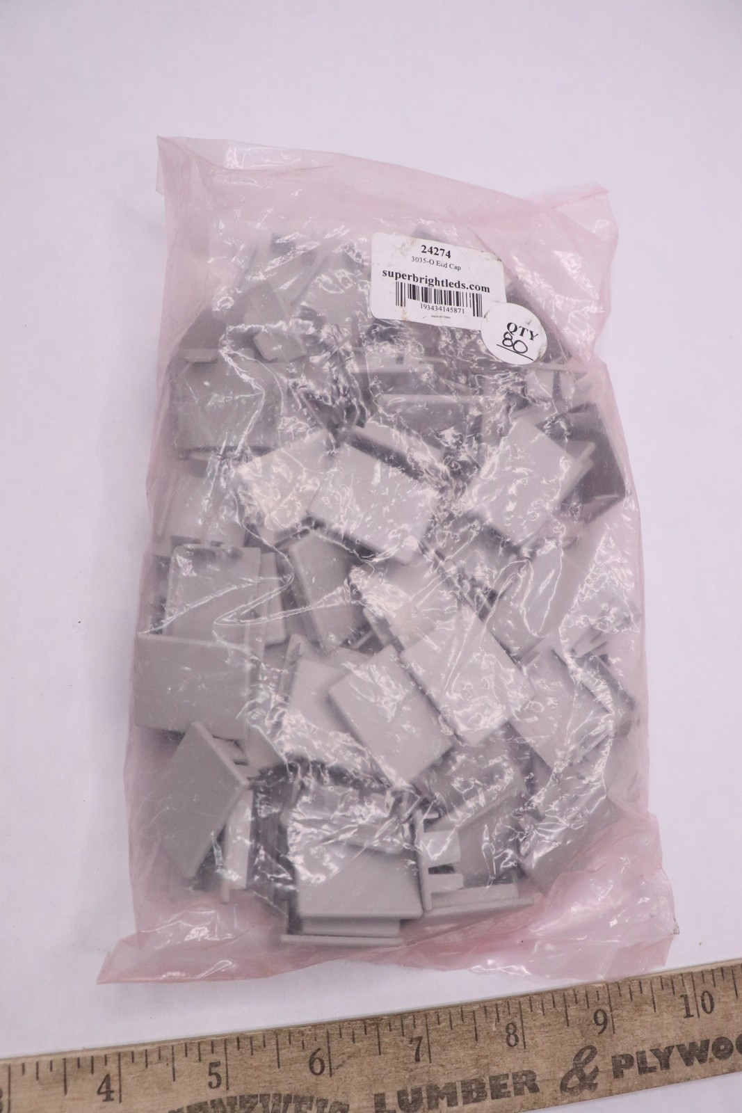 (80-Pk) Gray End Cap 3035-O