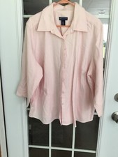 Camicia blusa donna Karen Scott con bottoni rosa taglia 24 manica 3/4
