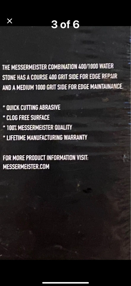 Messermeister Two Sided Water Stone Sharpens & Polishes Knives 400/1000 - Image 3 of 4