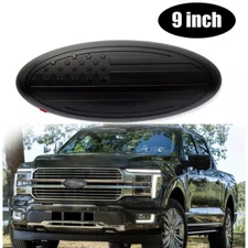 9" For Ford F150 F250 F350 Front Grill Tailgate Emblem Black US Flag Oval Badge