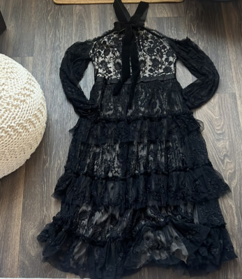 Needle & Thread Ruffle Off Shoulder Gown Dress Sz 4