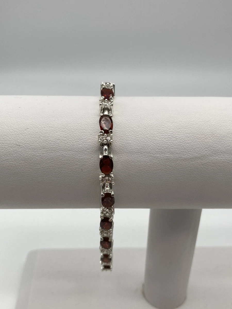 Vtg2nw Signed Avon Brown Topaz Silver Tone Birthstone Bracelet V83