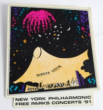 1991 New York Philharmonic Free Parks Concerts Central Park Sid Daniels Pinback