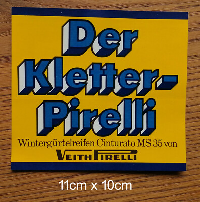 Sticker Aufkleber Veith Pirelli Cinturato Auto Motorsport 70er Jahre Werbung