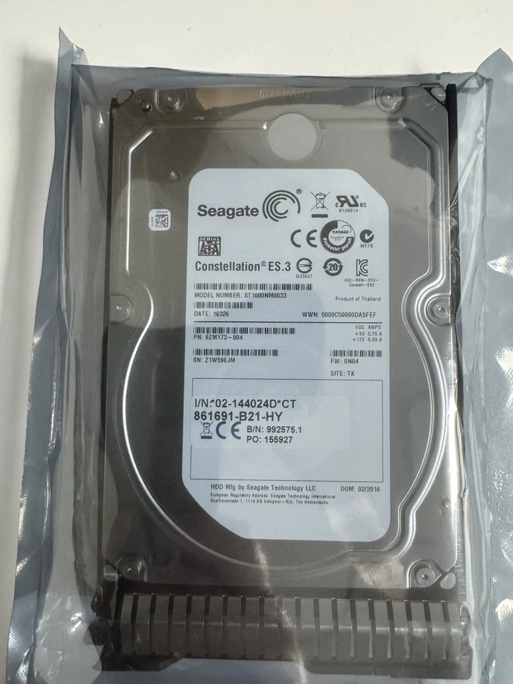 HP 861691-B21 Hard Disk Drive 1TB 3.5inch 7.2K SATA 6Gbps HDD - Image 2 of 4