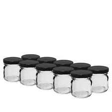10 x 40 ml Glass Jars whit coloured LIDS  Gift Chutney Jam Marmalade